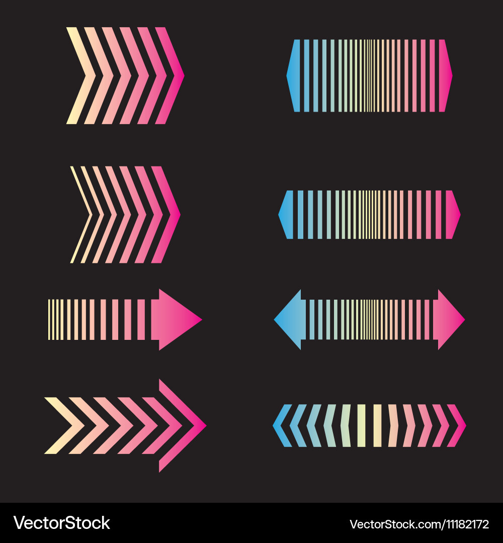 Arrows set linear design elements Vector Image