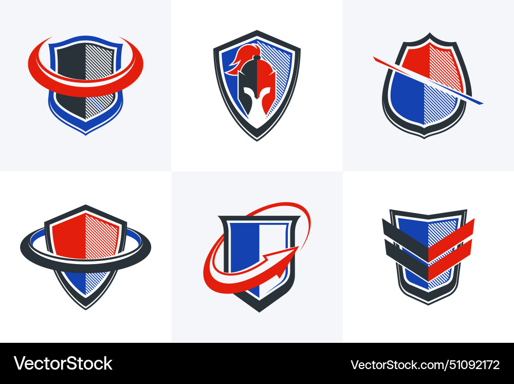 Classic shields shapes set with different Classic shields shapes set with different vector image