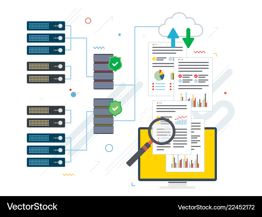 Cloud Computing Big Data Analyse und Bergbau Cloud Computing Big Data Analyse und Bergbau vektorbild