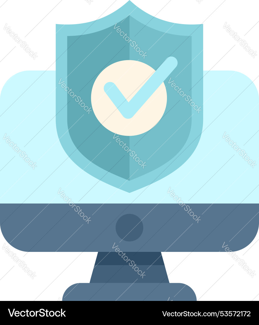 Computer security system showing protection from Computer security system showing protection from vector image