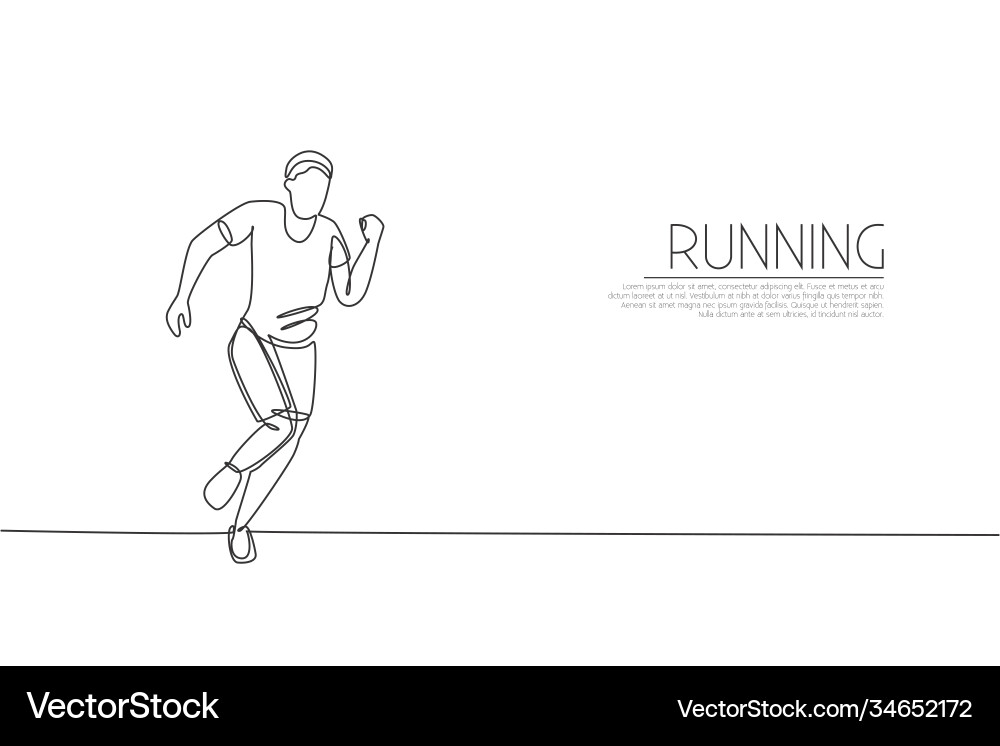 Continuous Line Runner Vector Image