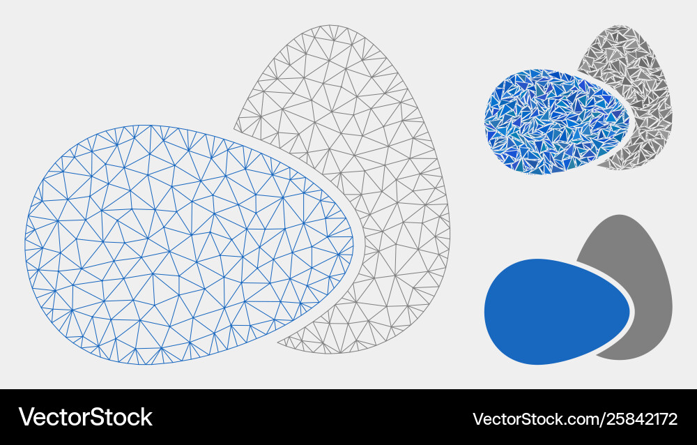 Eggs mesh wire frame model and triangle Vector Image