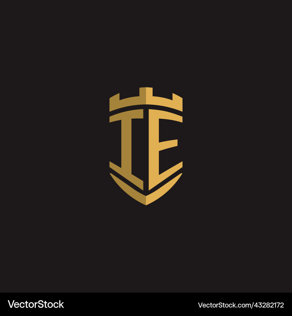 Initials ie logo monogram with shield style design Initials ie logo monogram with shield style design Vector Image