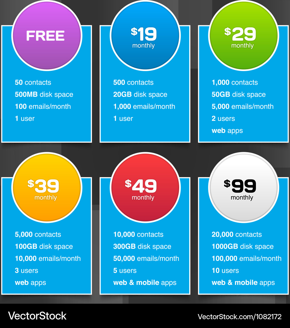 Modern Pricing Templates vector image