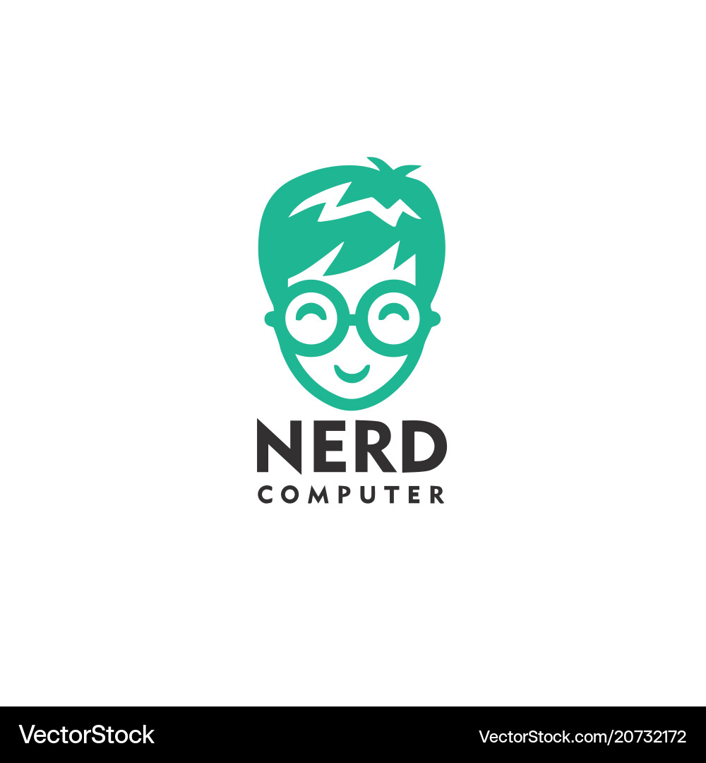 Nerd Logo Vorlage - Computer & Geek vektorbild