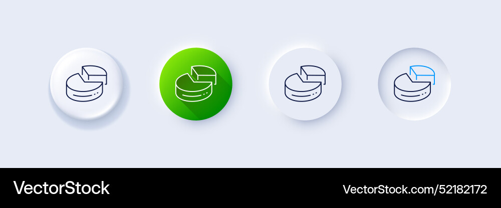 Pie chart line icon presentation 3d graph sign Pie chart line icon presentation 3d graph sign vector image
