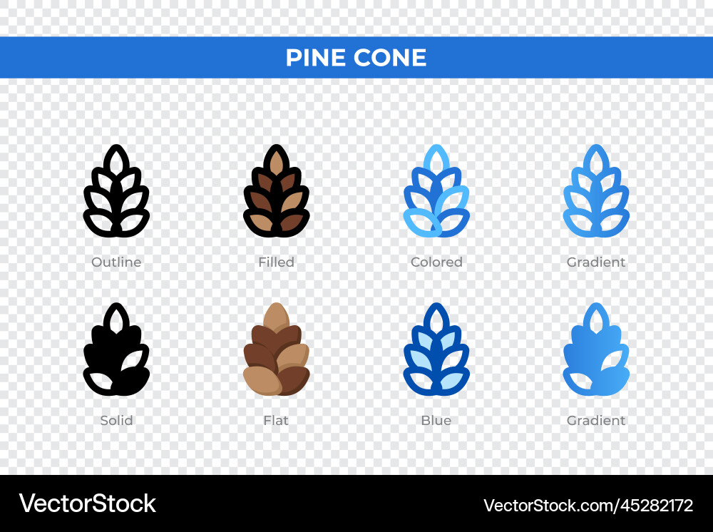Pine cone icons in different style Pine cone icons in different style vector image