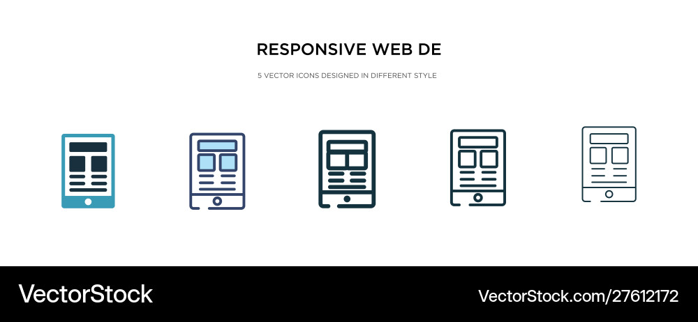 Responsive web de icon in different style two Responsive web de icon in different style two Vector Image