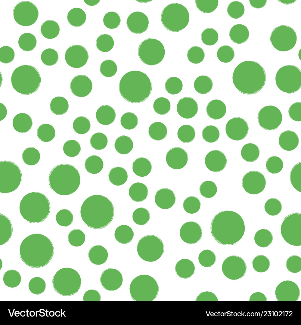 Seamless green dot pattern hand painted circles Seamless green dot pattern hand painted circles vector image