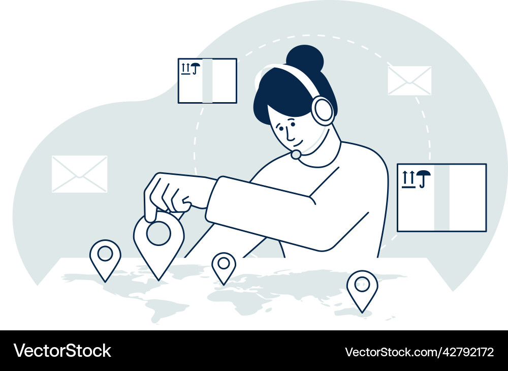 Shipping logistic concept map with cargo Shipping logistic concept map with cargo vector image