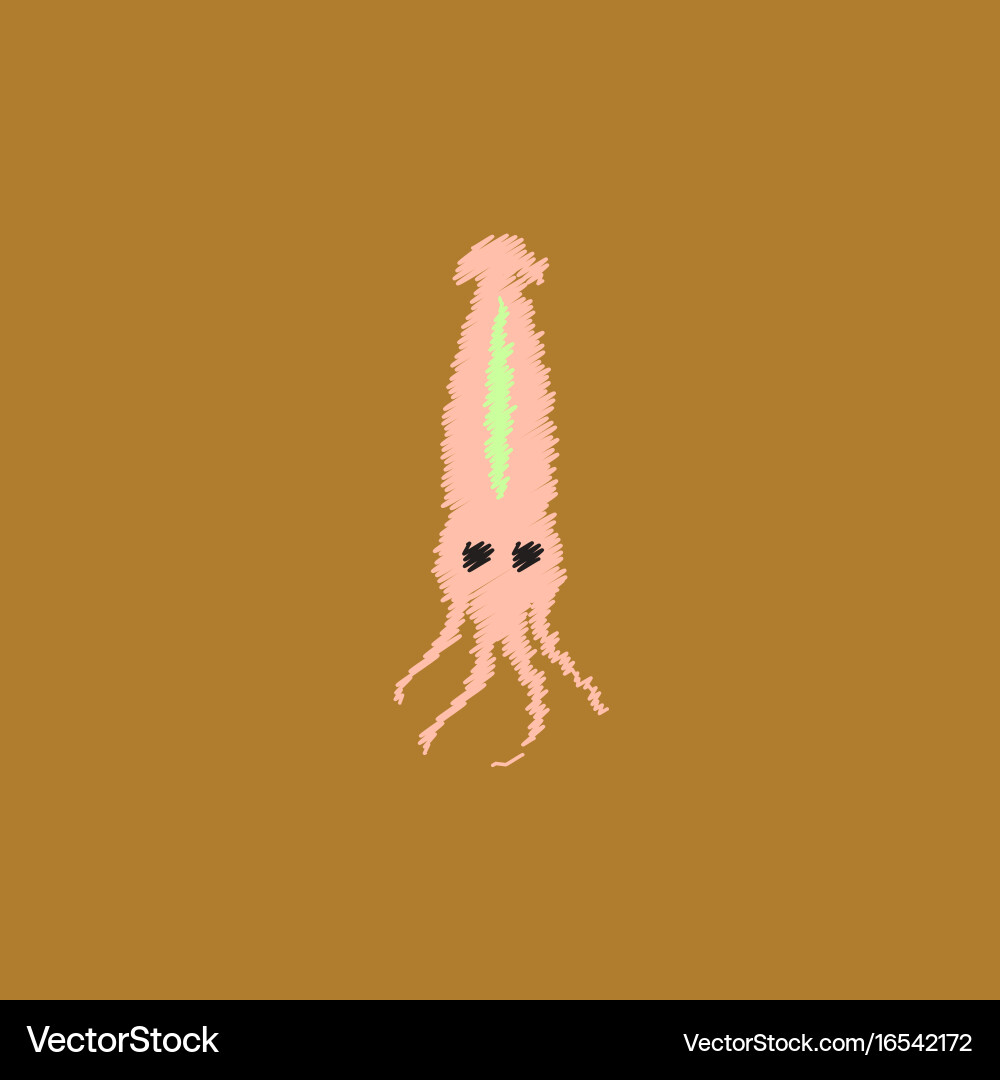 Squid icon simple of in hatching style Vector Image