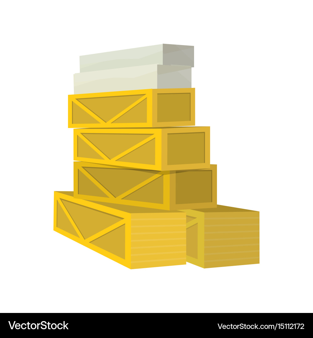 Stack of crates and boxes with goods vector image