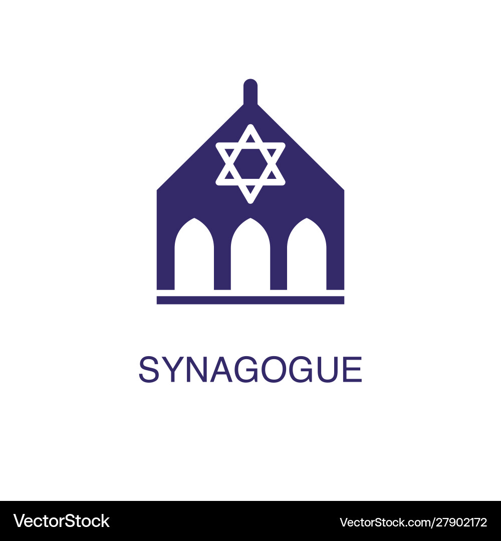 Synagogue element in flat simple style on white Vector Image