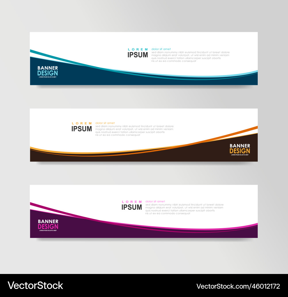 Templates of horizontal web banner website header Vector Image