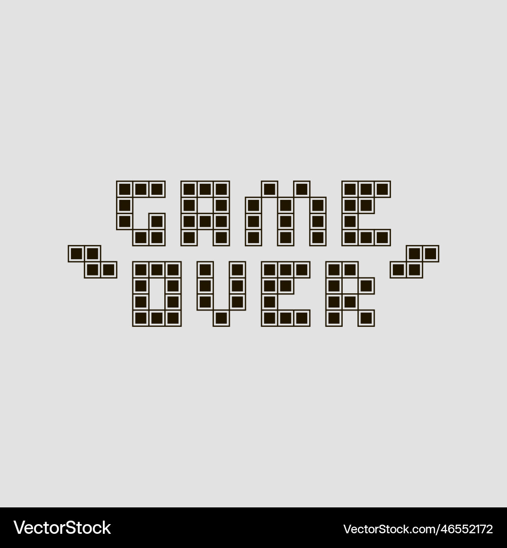 Text game over in tetris style vector image