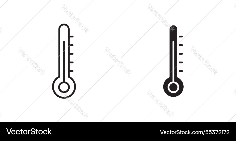 Thermometer half icon set in thin line for web Thermometer half icon set in thin line for web vector image