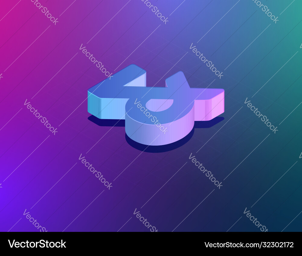 Three dee tech font ampersand character isometric Three dee tech font ampersand character isometric vector image
