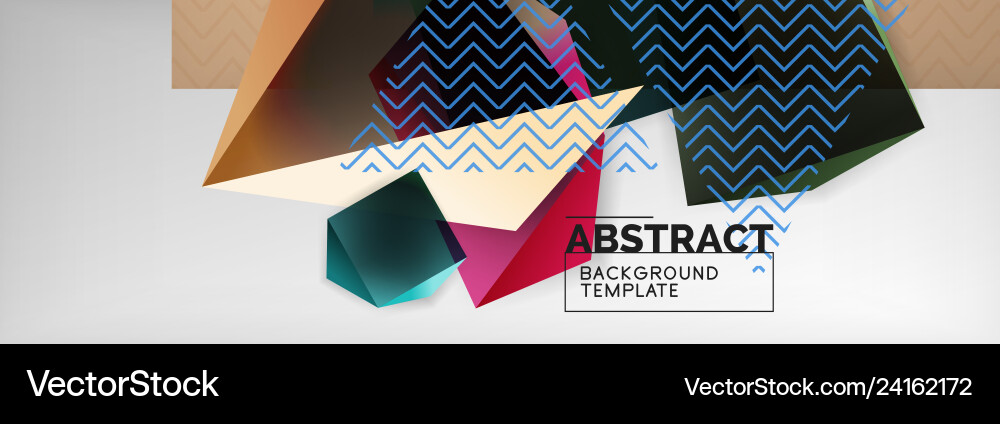 Triangular 3d geometric shapes composition Triangular 3d geometric shapes composition vector image