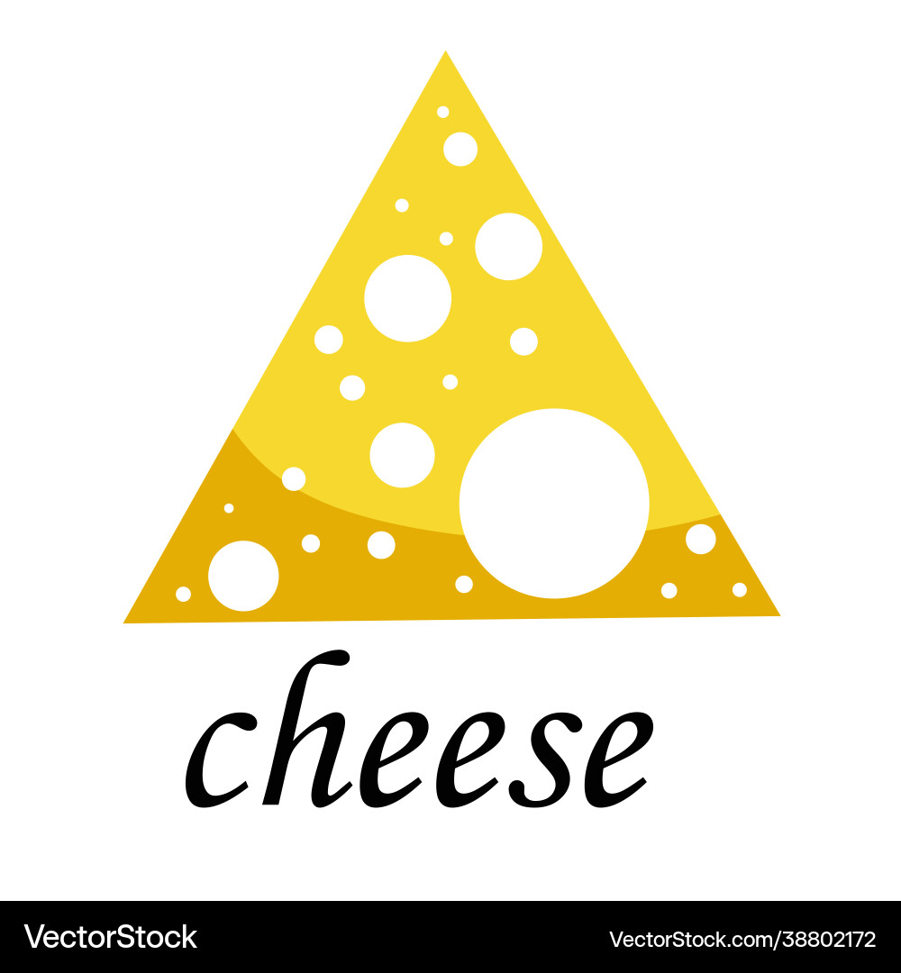 Triangular cheese with different sized holes Vector Image