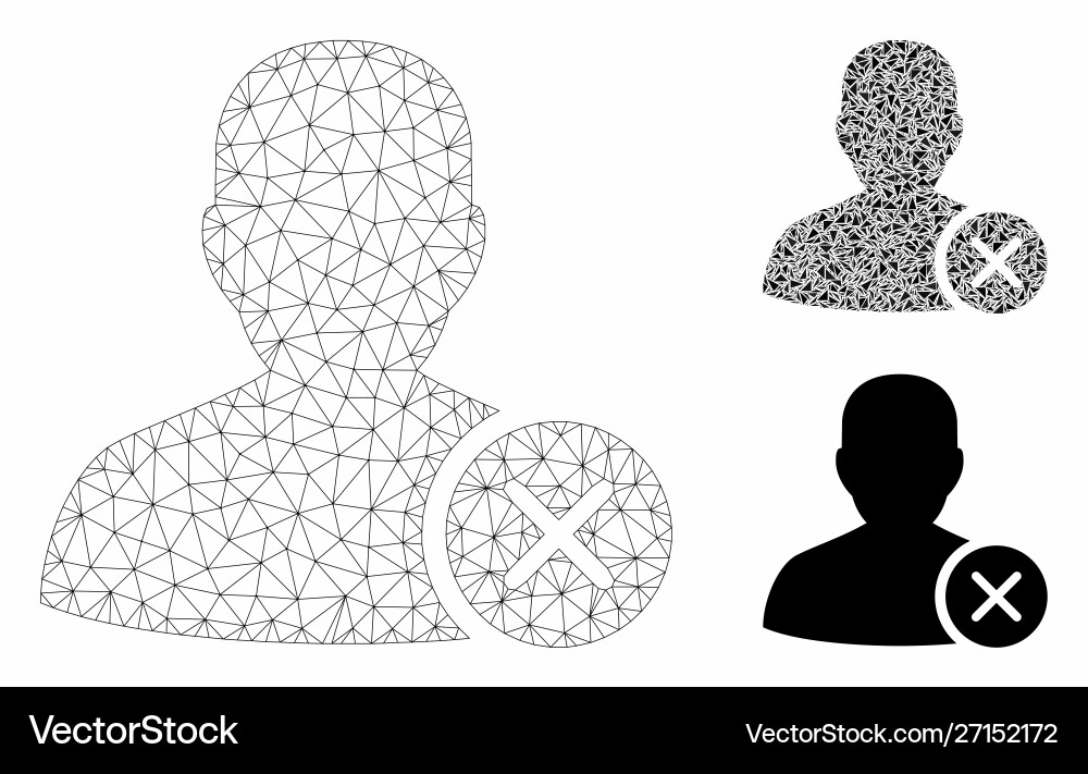 User erase mesh carcass model and triangle User erase mesh carcass model and triangle vector image