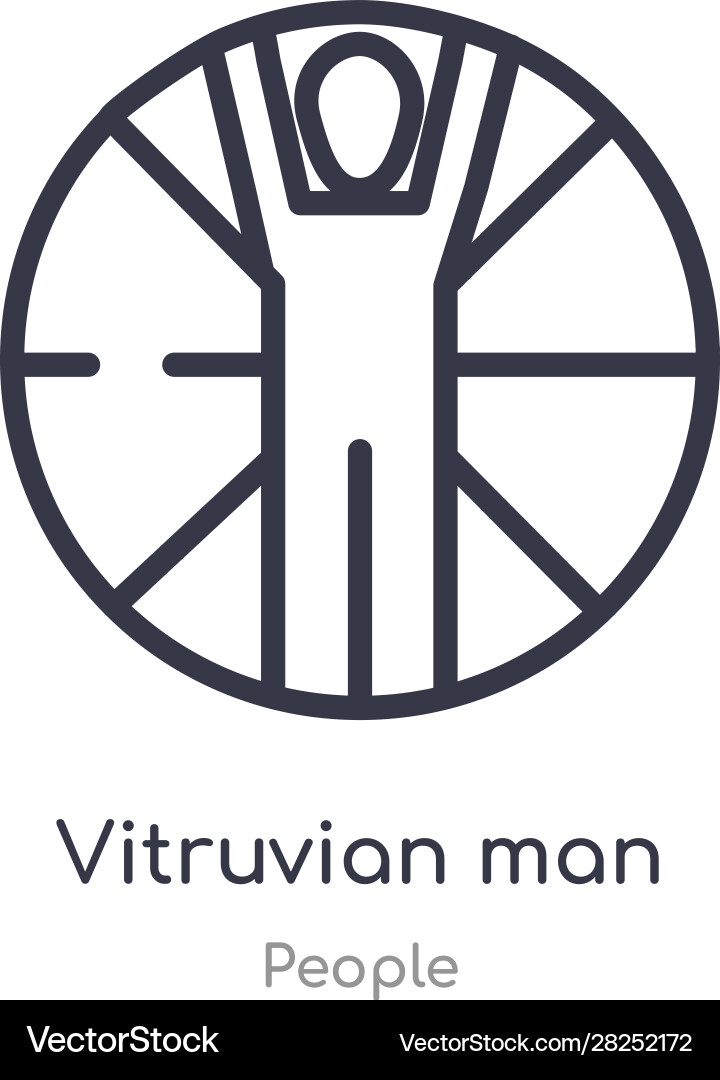 Vitruvian man Umriss Icon isolierte Linie von Vitruvian man Umriss Icon isolierte Linie von vektorbild