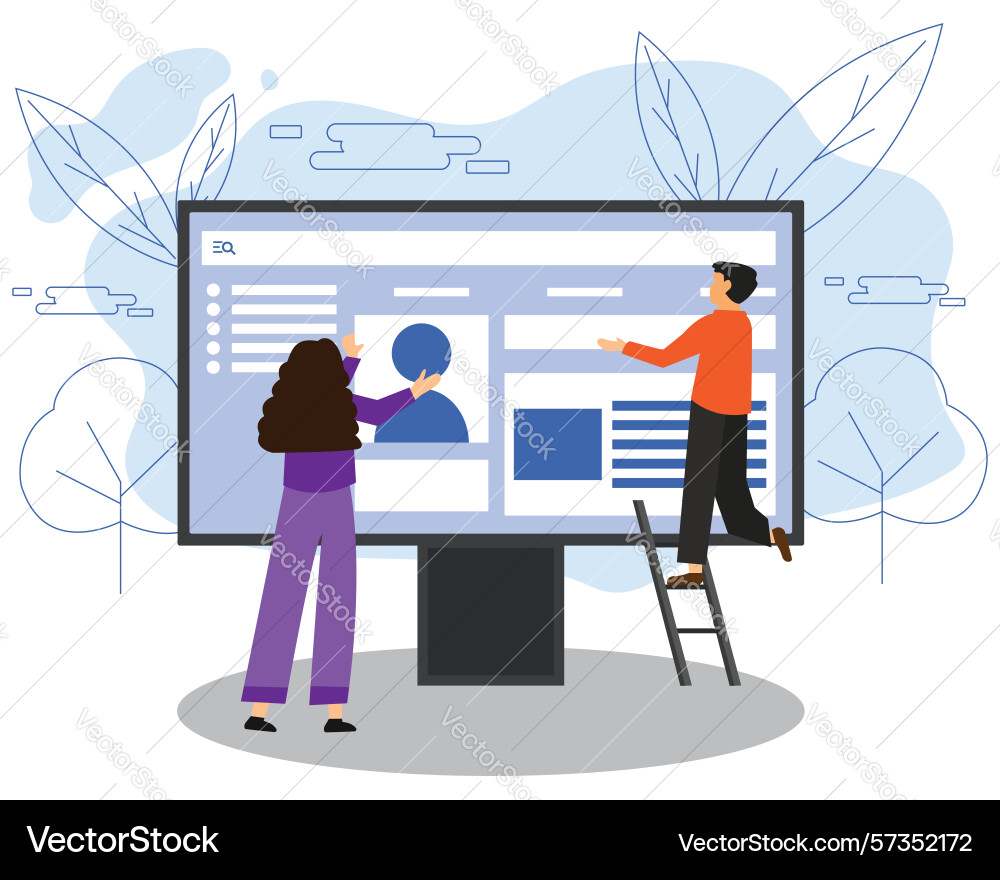 Web development flat design website Web development flat design website vector image