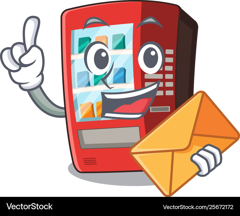 With envelope vending machine isolated With envelope vending machine isolated vector image