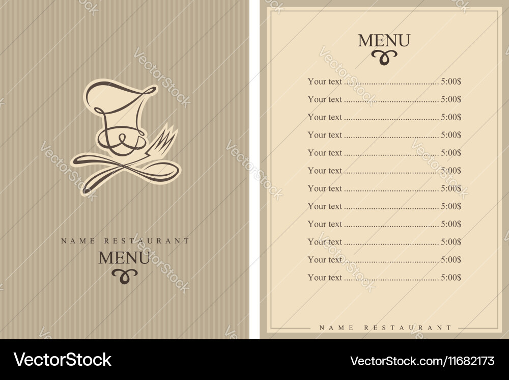 Chef menu design Vector Image