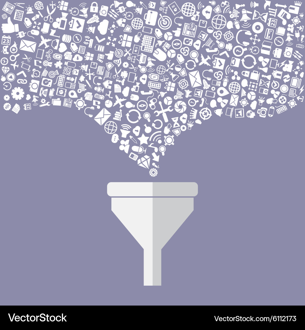 Data Analysis & Filtering Concepts Vector Image