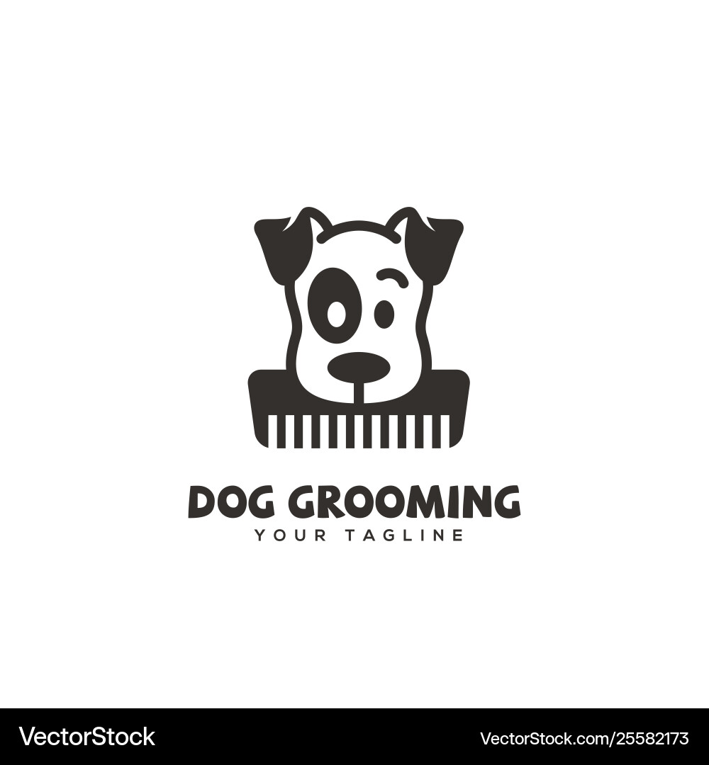 Dog Grooming Logo Template Vector Image
