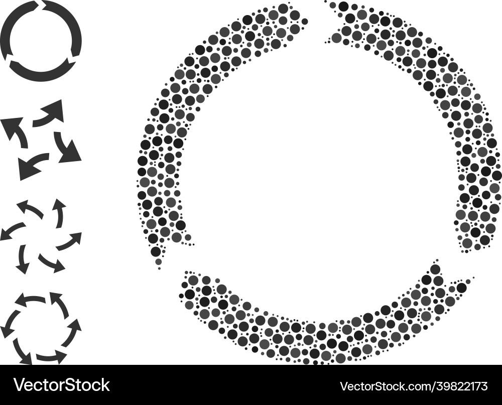 Dotted rotation composition of circles with other Vector Image