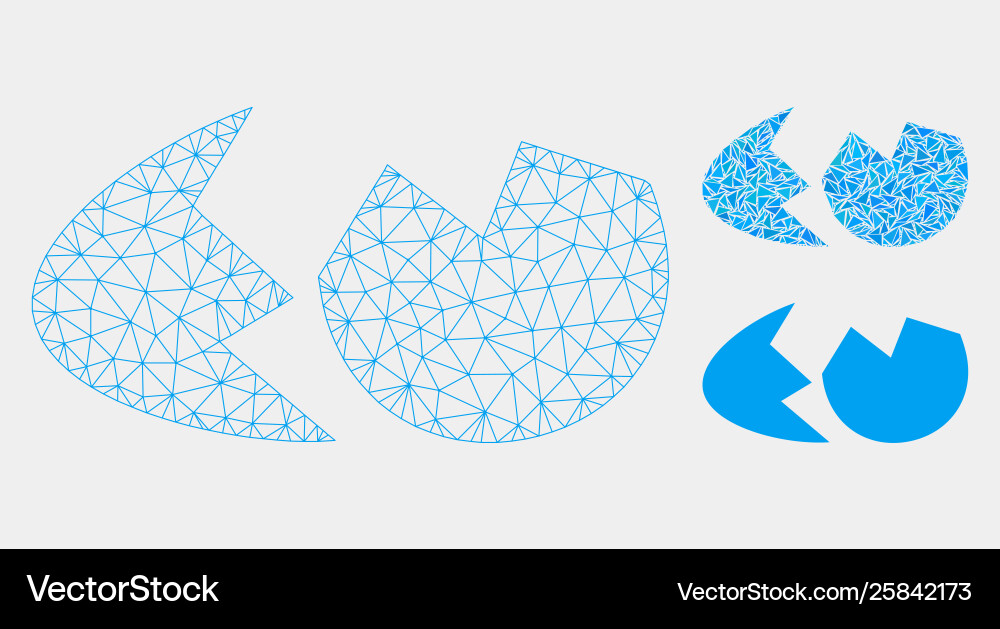 Eggshell mesh 2d model and triangle mosaic Vector Image