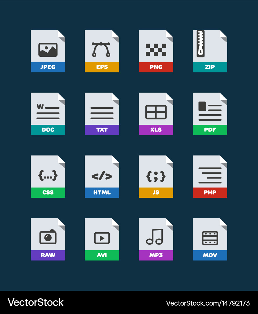 File Format Icon Set vector image