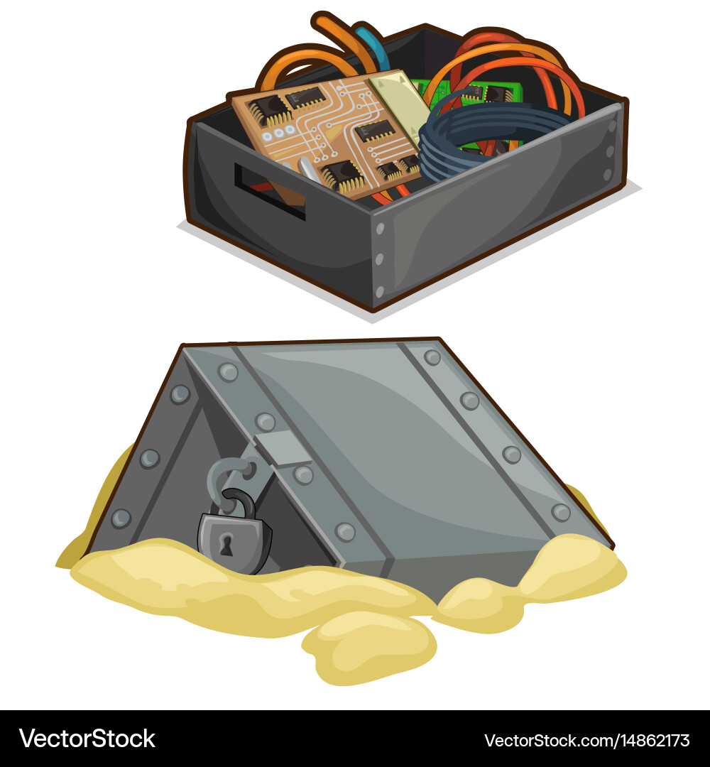 Flight data recorder from the crashed plane vector image