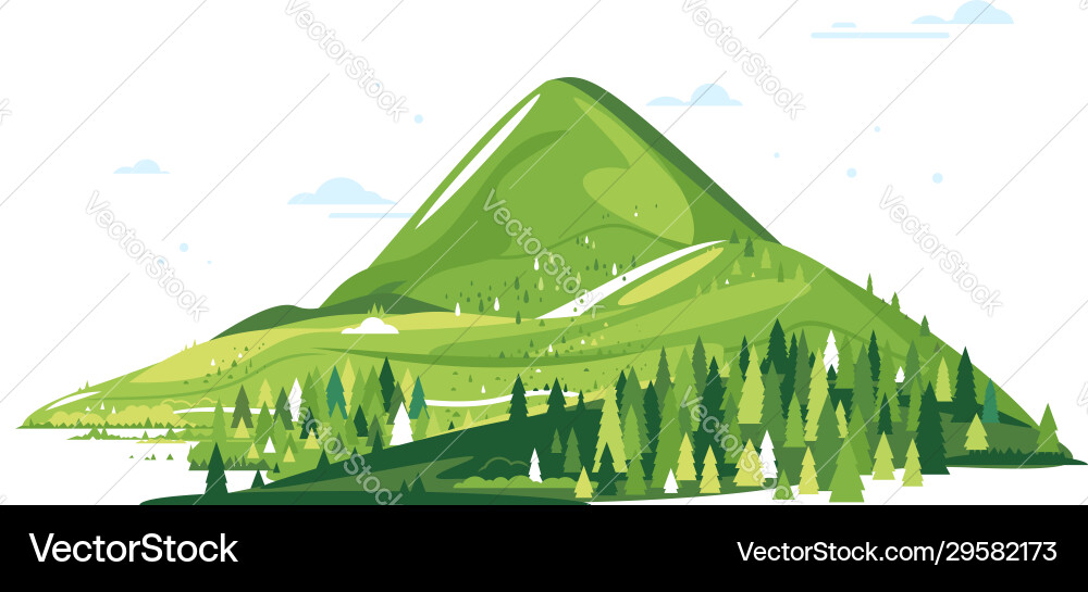 Green Mountain Landscape Royalty Free Vector Image