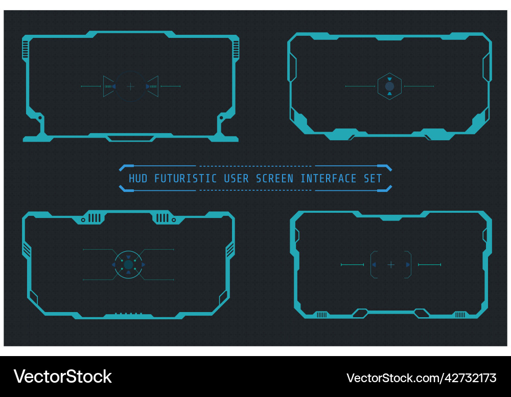 Hud futuristic user screen target elements set Vector Image