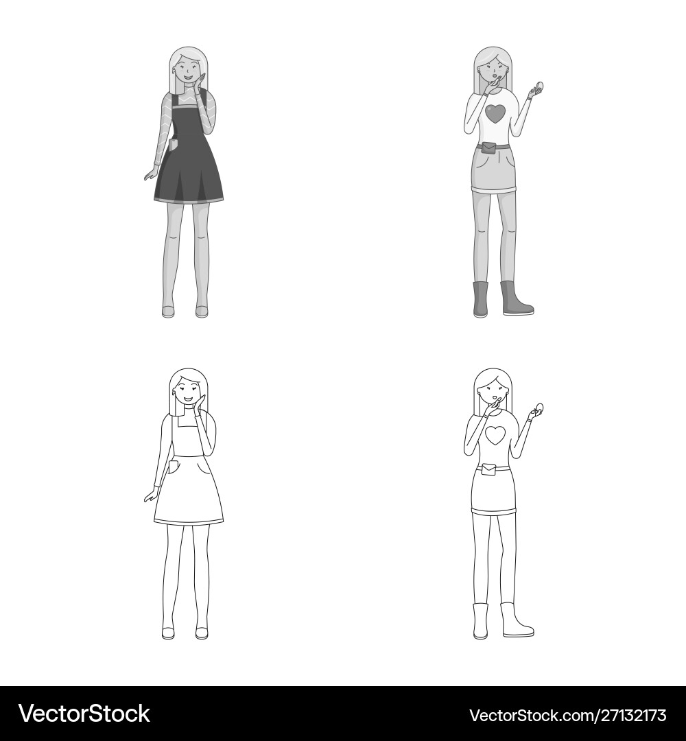 Isolated object posture and mood icon set Vector Image