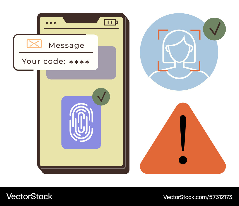 Multi-factor authentication with face recognition Multi-factor authentication with face recognition vector image