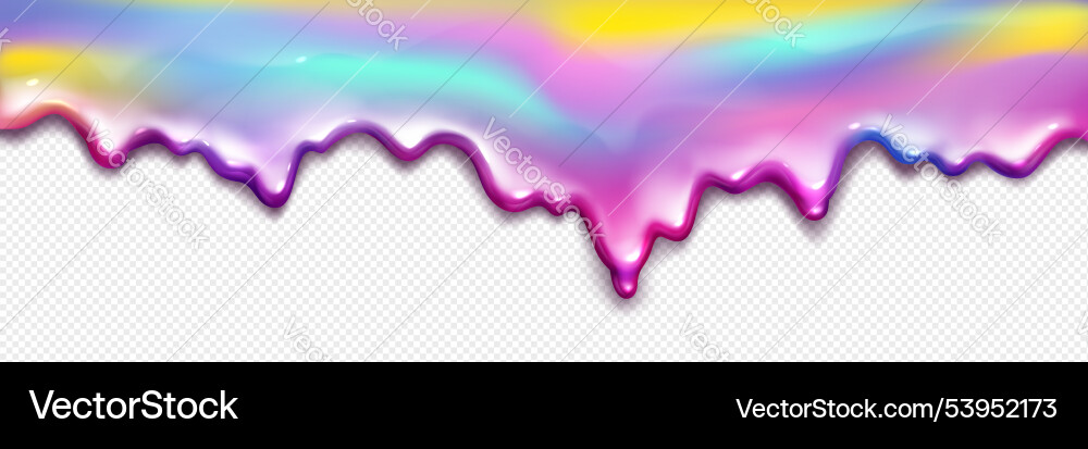 Rainbow slime splash on transparent background Vector Image
