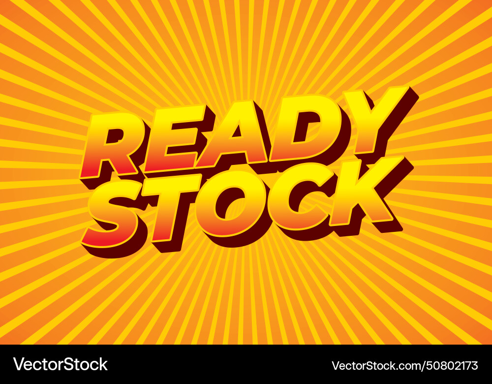 Ready stock text effect in 3 dimension style Ready stock text effect in 3 dimension style Vector Image