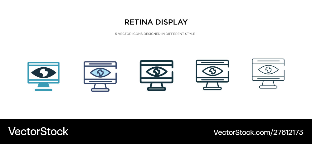 Retina display icon in different style two Vector Image