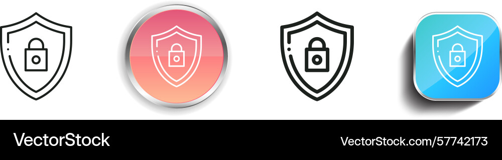 Schützen Sie Icon dünne lineare regelmäßige und Schaltfläche Stil vektorbild