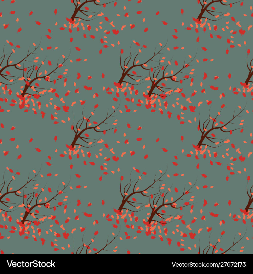 Seamless autumn pattern with trees Seamless autumn pattern with trees vector image