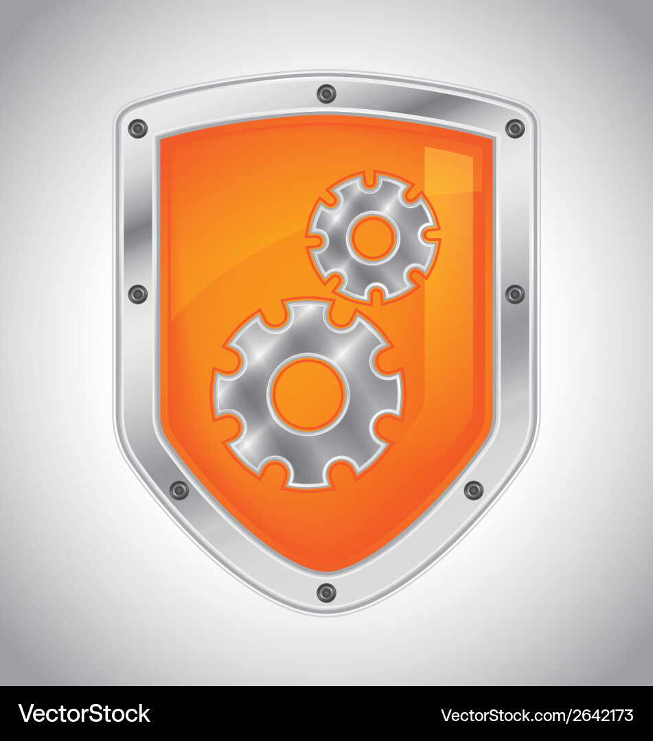 Security shield with tool settings Vector Image