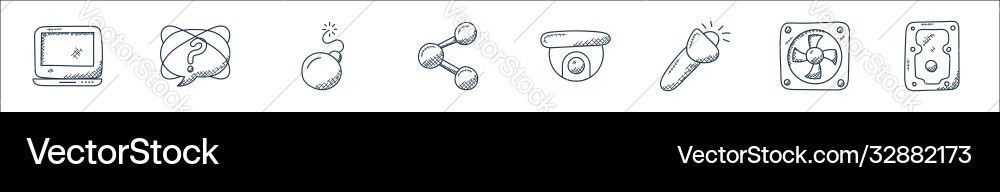 Technology line icons linear set quality Technology line icons linear set quality vector image