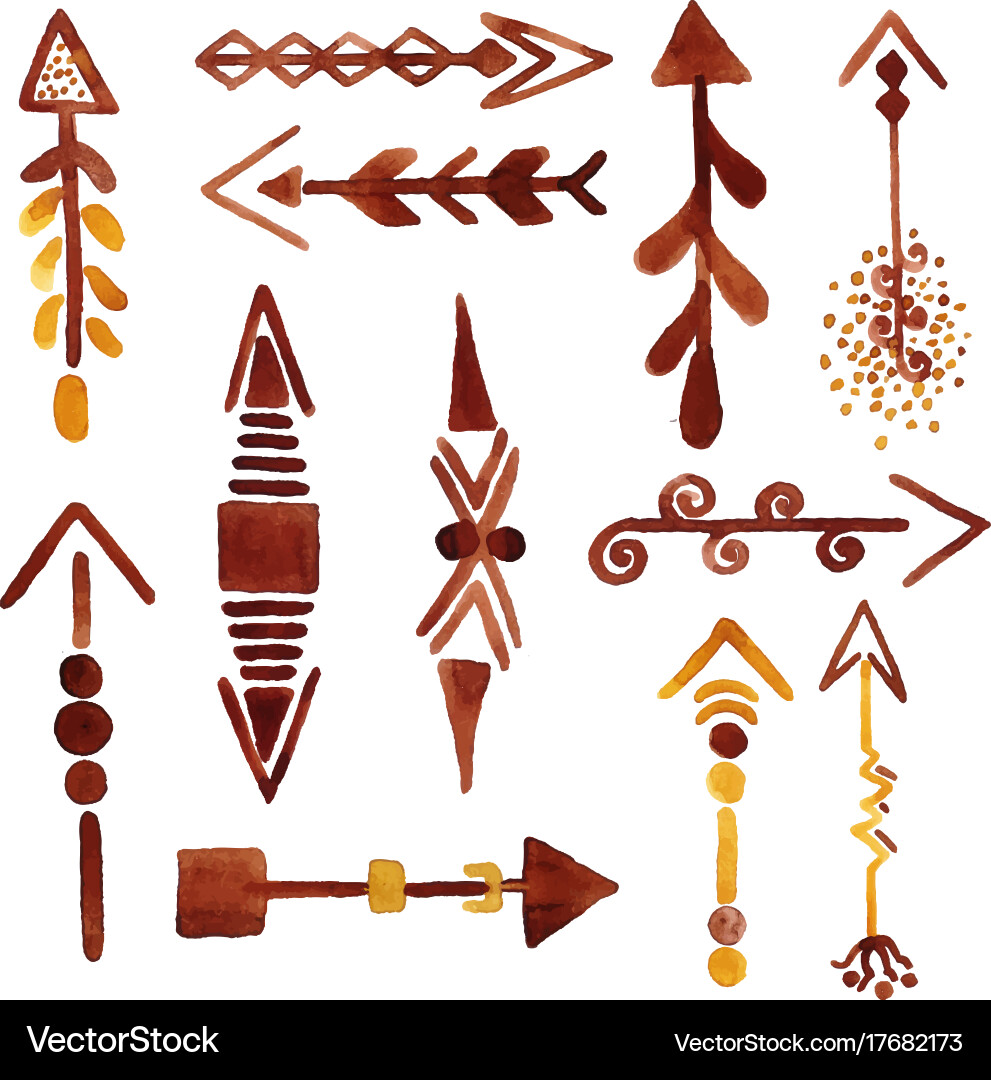 Watercolor arrows collection Royalty Free Vector Image