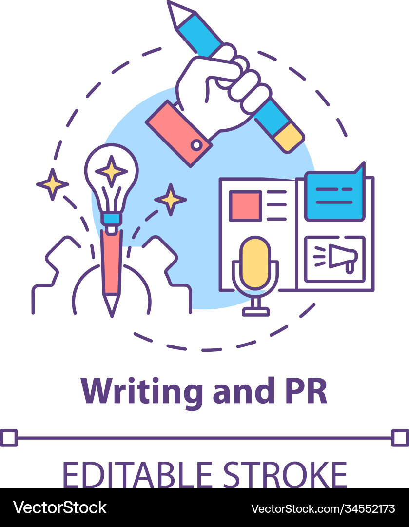 Writing and pr concept icon Writing and pr concept icon vector image