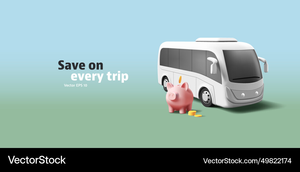3d realistic bus render with saving 3d realistic bus render with saving vector image
