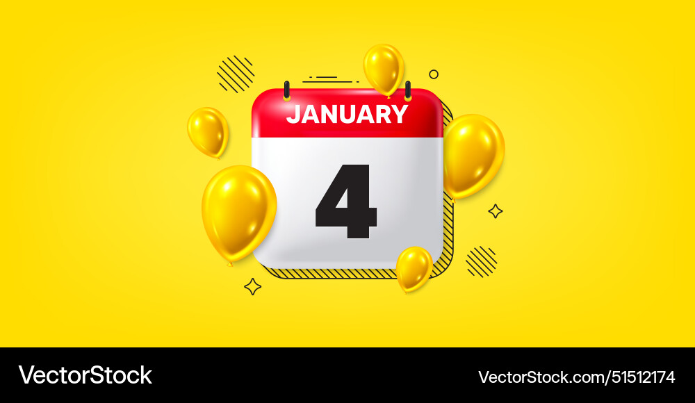 4th day of the month icon event schedule date 4th day of the month icon event schedule date Vector Image