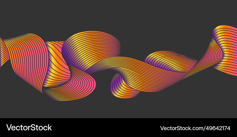 A colorful wave gradient design of sinuous line Vector Image
